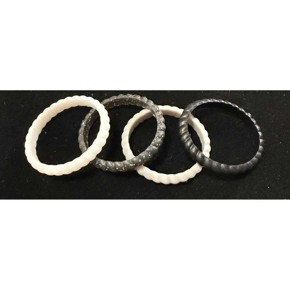 ThunderFit Silicone Rings 4 Pack Womens Size 10 Stackable Twist Braided - Picture 3 of 8